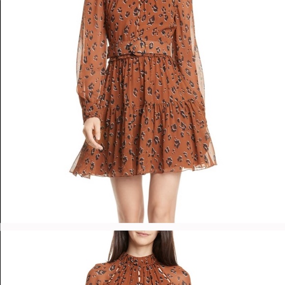nicholas leopard drawstring dress